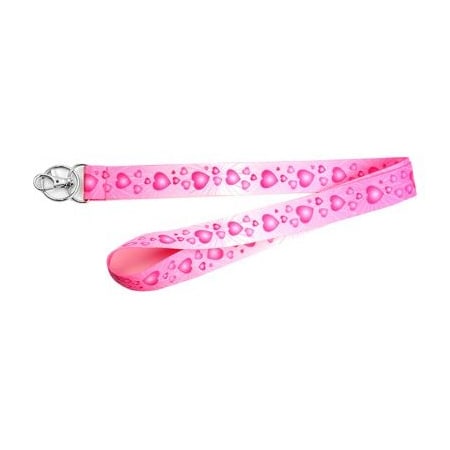 Hy-Ko Prod 18x1 PNK Hearts Lanyard LAN-107